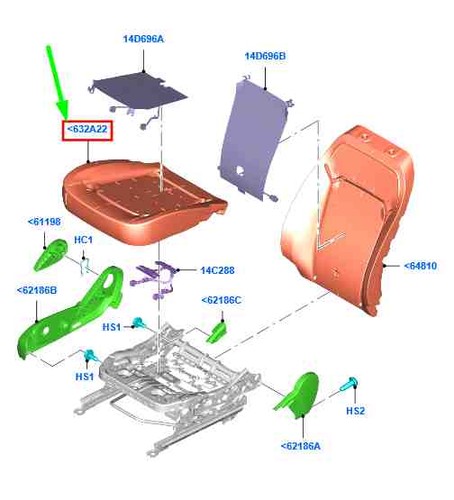 Ford mondeo mk5 front seat - front,