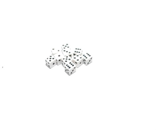 Tiny white dice six - 10, (six