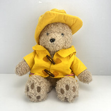 VINTAGE PADDINGTON Plush Bear Raincoat and Yellow Hat Toy