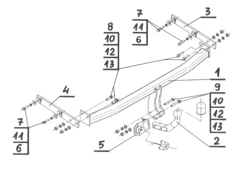 Swan neck tow bar - tow, for