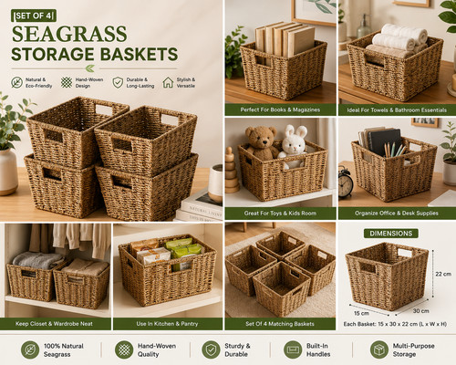 Set handwoven seagrass - set, of