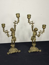 Antique Pair Of Bronze Two Arm