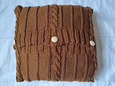 Hand Knitted Brown Aran Cable