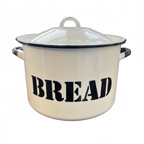 Vintage white enamel bread bin - vintage,