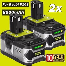 2x 8.0AH Battery For Ryobi 18V