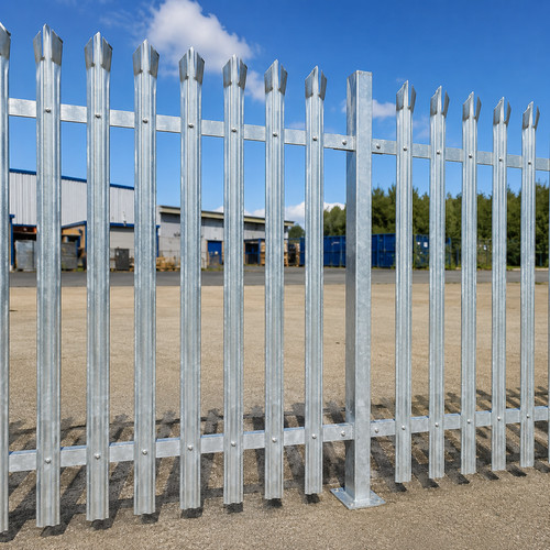 Galvanised palisade fencing - galvanised,