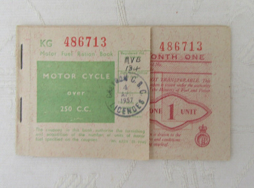 Motor fuel ration book - ration,
