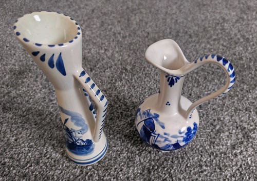 Delft vintage jug vases - vases, hand