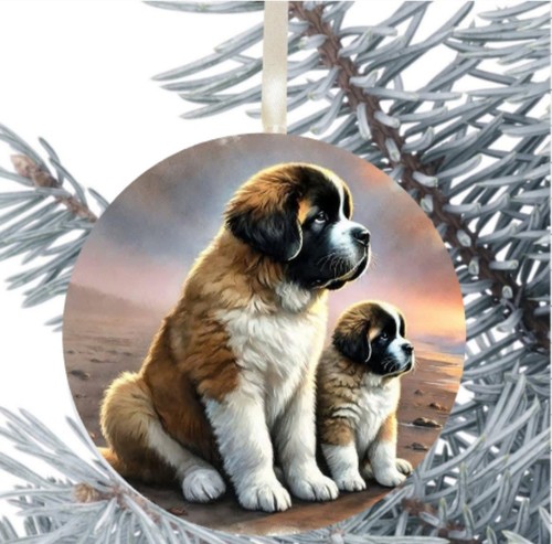 Bernard dog hanging bauble - hanging,