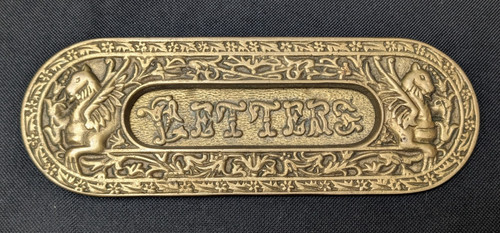 Vintage brass letterbox - brass,