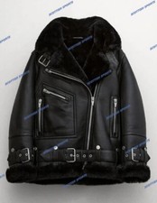 Women Black Fur Collar Aviator