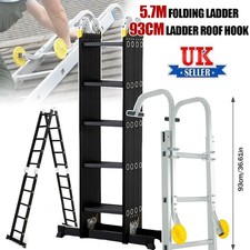 5.7M Multi-Purpose Folding 14 IN 1 Combination Ladder 93CM Ladder Roof Hook