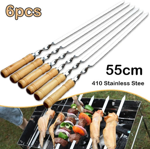 6pcs 55cm stainless steel bbq - 6pcs,