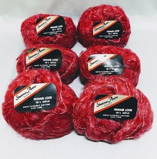 Vintage Sheena Anne Mohair Look Raspberry Ripple Double Knit Wool 50g x 6 - New