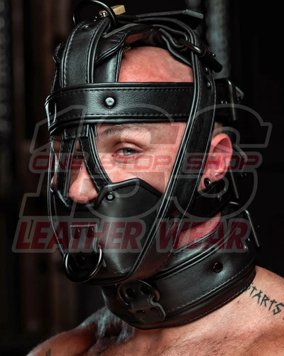 Black leather head - black,