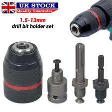 Metal Heavy Duty 1/2 1.5-13mm Keyless Drill Chuck Hex/SDS Plus/Square Adapter