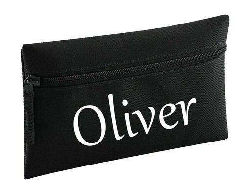 Personalised pencil case black - personalised,
