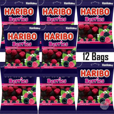 12 x Halal Haribo Berries 80g - Gummy Jelly Sweets - Kids Party Bag Fillers