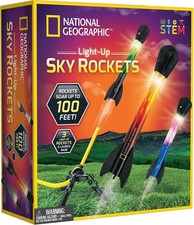 NATIONAL GEOGRAPHIC Air Rocket Toy – LED Launcher for Kids, Jump &... 