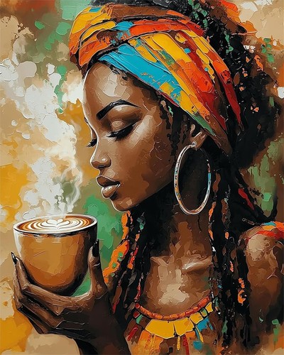 Woman adult paint number - by,