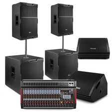 Active PA System - 12" Speakers with 15" Subwoofers, Monitors & PDM-T1604 Mixer