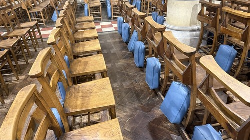 Vintage wooden chairs with - wooden,