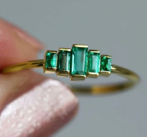 18k carat gold plated - 18k, emerald