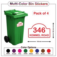 4x Wheelie Bin Number Custom