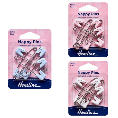 Hemline nappy pins 56mm - nappy, –