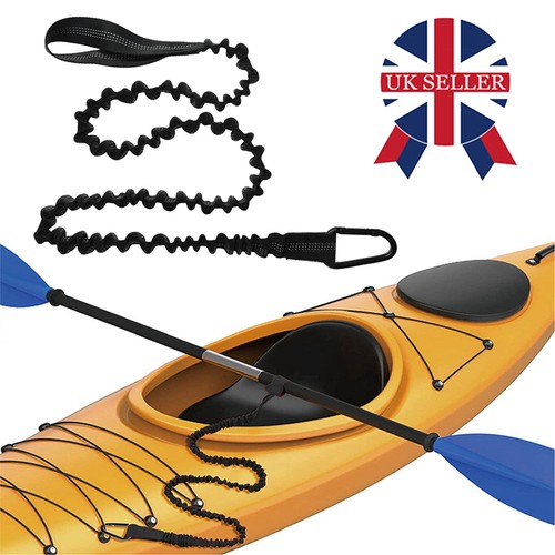 Elastic kayak paddle leash - kayak,