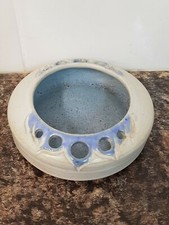 Vintage Anne Hughes Scottish Studio Pottery Stoneware Pierced Bowl Signed AH 