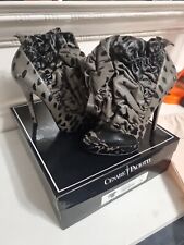 CESARE PACIOTTI Black/Grey Leopard High Heels Ankle Boots Size EU 36 New        