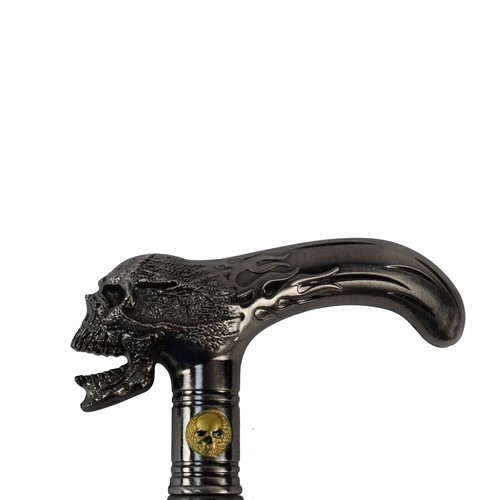 Screaming biker skull flame - screaming,