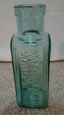 Antique Aqua Glass Bottle