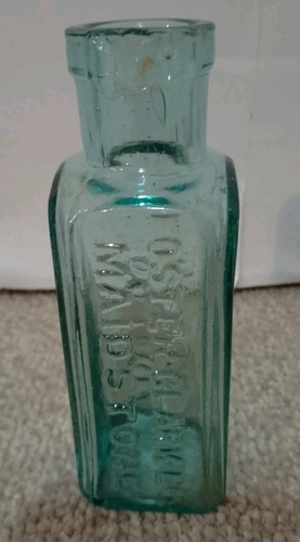 Antique aqua glass bottle - antique,