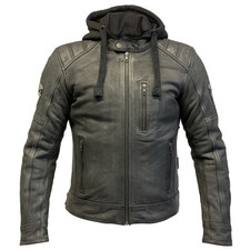 Frank Thomas Mustang Tumbled Leather Motorcycle Jacket Black