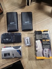 Sanyo TRC-580M Voice Recorder/ Working With Tape And Leather Case.