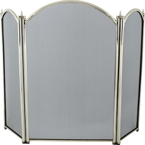 Brass plated fire screen - plated,