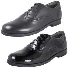Girls Startrite Brogue Lace Up No Prints Leather School Shoes Hermione