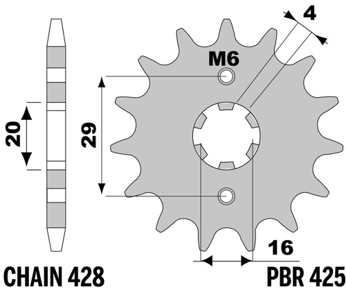 Pbr front sprocket silver - silver, in
