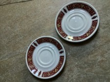 2 x RED MARINA  DUAL SAUCER
