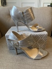 No.1 Jenny Packham Silver Heeled Formal Occasion Shoes Size 7