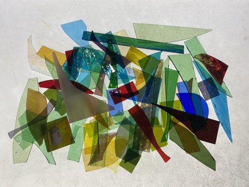 Stained glass offcuts - offcuts, 1kg