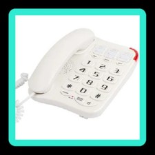 Seniors Big Button Landline Phone with Speaker 3 One-touch, Wall Mountable White