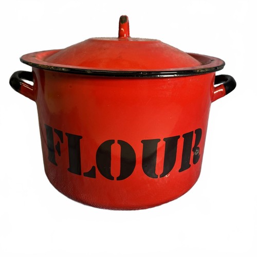 Vintage enamel flour storage - vintage,