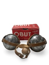 Vintage OBUT Petanque Leisure Week-End Boules x 2 Steel/Chrome BOXED