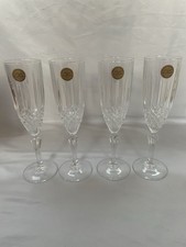 4 Crystal Champagne Flutes