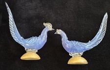 Pair Of Art  Glass Pheasant