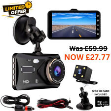 4" Dash Cam Pro Car Camera Recorder Dual Front and Rear HD 1080P Night Vision UK