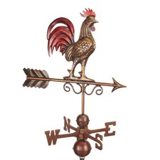 Large Bantam Red Rooster Copper Antique Bronze Finish Weathervane